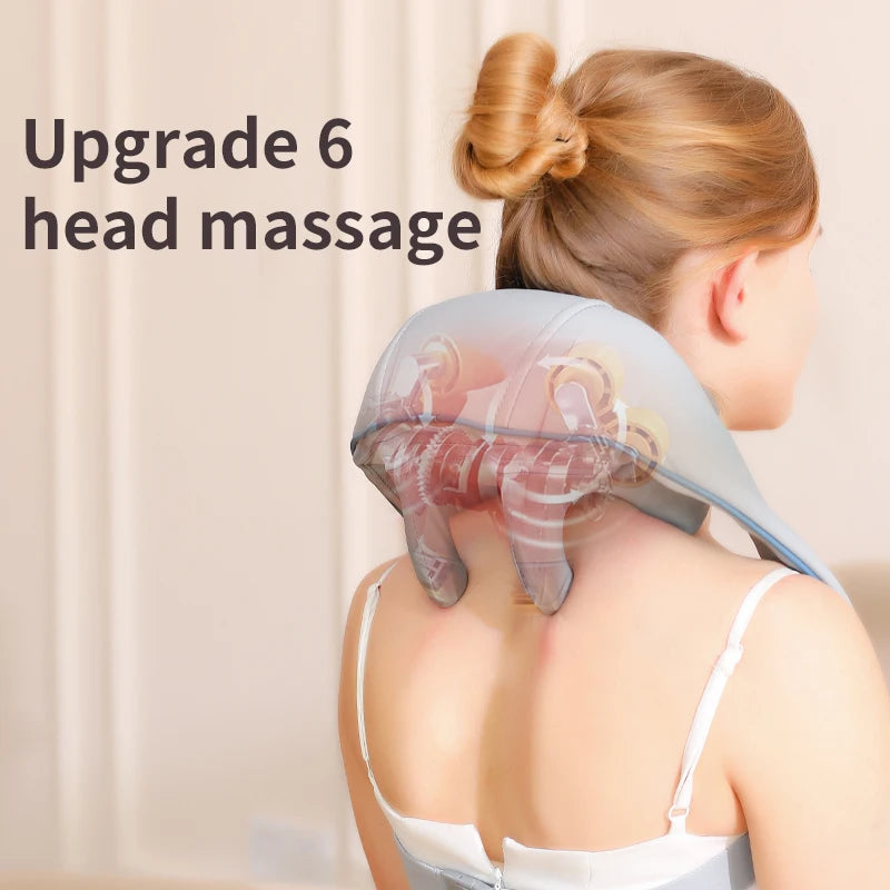 Heated neck and shoulder massager, finger pressure kneading massager, USB charging, gift for parents S66690ce89a7945fe9e707ae051087d63y Red, White and Blue Products Store