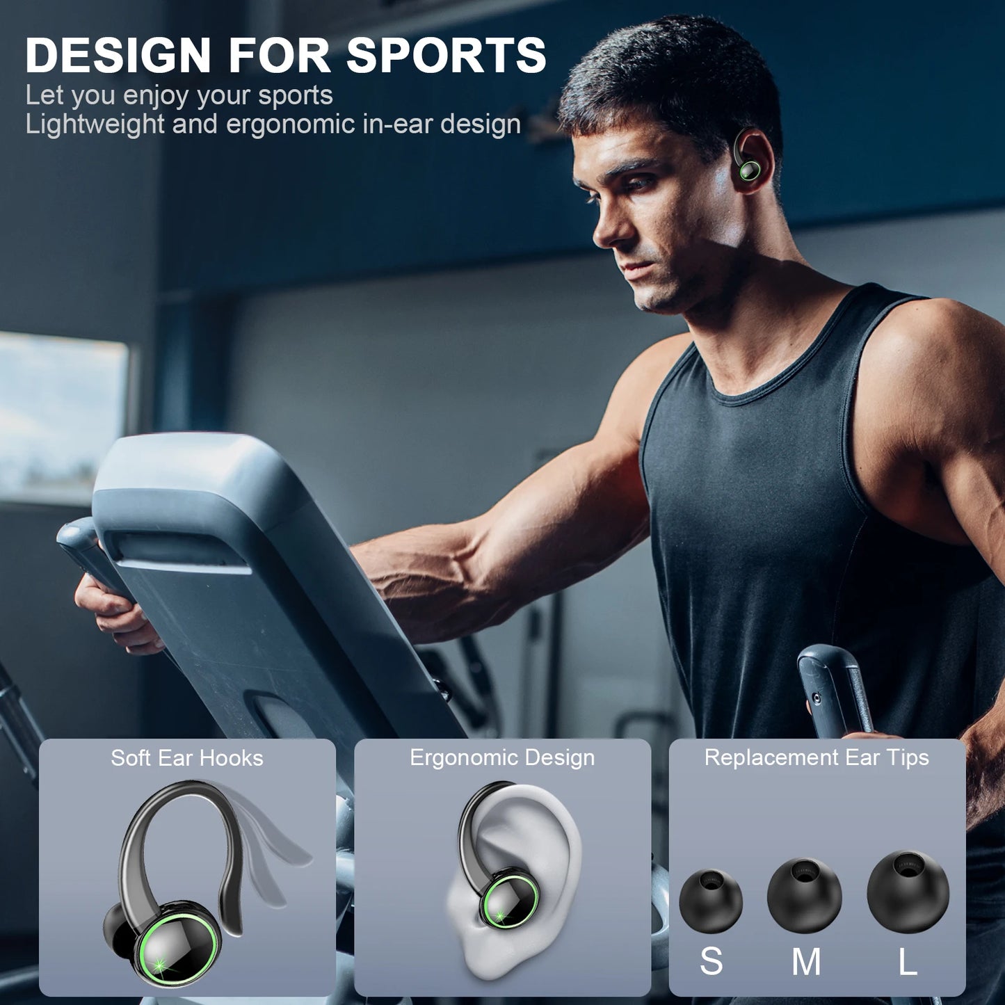 DRSAEC Wireless Earbuds Sports, Bluetooth Headphones 5.3,4 ENC Noise Cancelling Mic, IP7 Waterproof Headset, 50H Playback. S7923cdae7c75458889ff652c2fce0ccfb Amrit Store