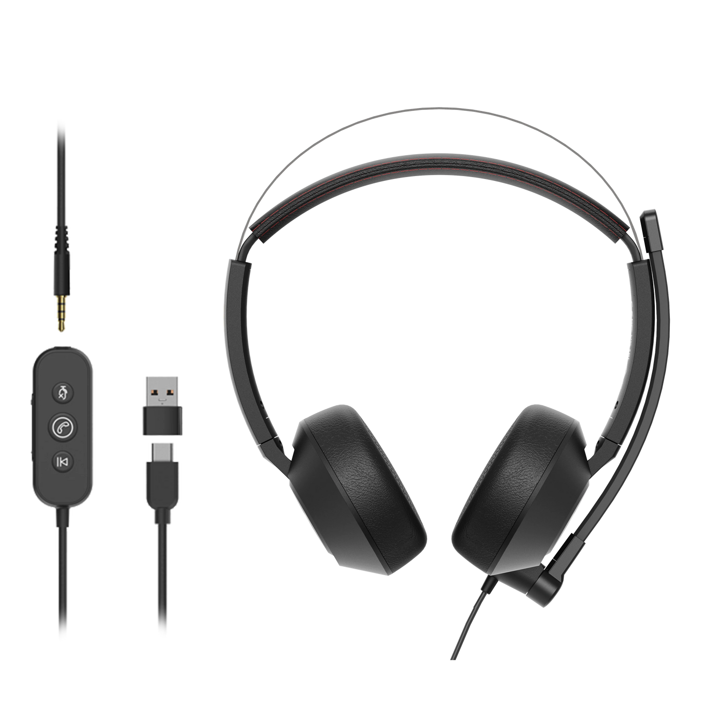 NUROUM Wired Headset AI-based Noise Cancelling USB/Type-C Headset With Microphone,PC Headphone For Pc Laptop With Microphone Double-ear Headset United States S81c71a4a080b46259d0dee514966d5f70 Amrit Store