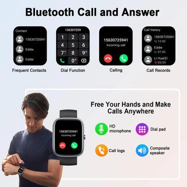 Smart Watch, 1.91" Smartwatch (Answer/Make Call), IP68 Waterproof Fitness Tracker, 110+ Sport Modes, Heart Rate and Sleep Monit S9cf806a355e74162b89a729a0158b3d8j Red, White and Blue Products Store