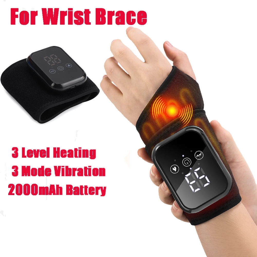 Electric Hand Wrist Massager 5 Levels Hot Compress 3 Levels Vibration Massage Wrist Guard Band Rechargeable Heating Wristband Type 2 Sd063063cd1944480bae0d9c41983ed6cX Red, White and Blue Products Store