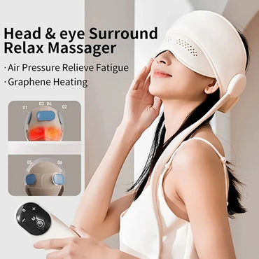 Electric Airbags Head Massager Eye Massager Heat Compression Graphene Heating Air Pressure for Relax Improve Sleep Stress Relief Sd3803e256836404683026bf092539db4L Red, White and Blue Products Store
