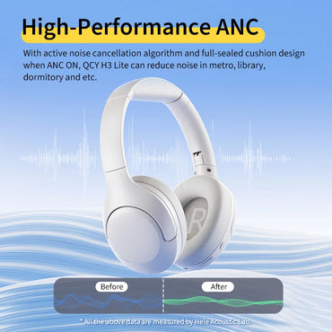 QCY H3 Lite ANC Wireless Headphones Active Noise Cancelling Over Ear Headset Bluetooth 5.3 Earphones 40mm Driver HiFi Sound 60H Sd4191f3a9f534b7fbd81bc478a2d200f5 Amrit Store