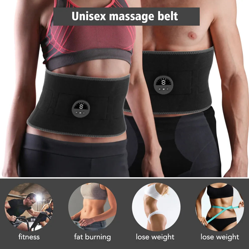 EMS Waist Abdominal Trainer Belt USB Recharge Muscle Stimulator Abs Fat Burn Body Slimming Weight Loss Fitness Massage Sfc6e6fb7a1d4481393356ecb9eab3503f Red, White and Blue Products Store
