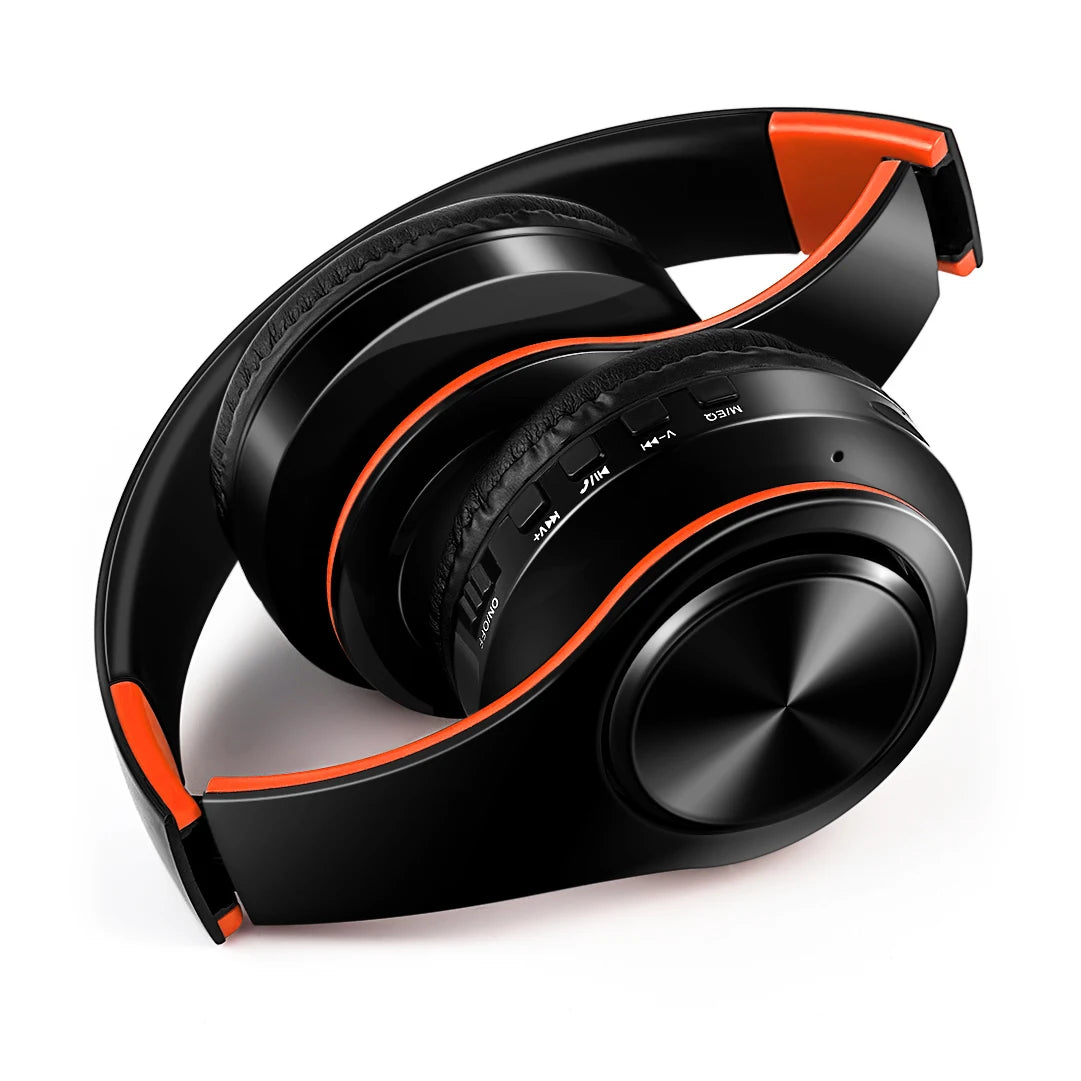 Stereo Wireless Headphones Bluetooth Headset with Mic SD Card Slot for Girls - Samsung Sport Style - 20 Hours Playtime Black Orange A43f0ac7692404a91a7a19e61e7864e15N Amrit Store