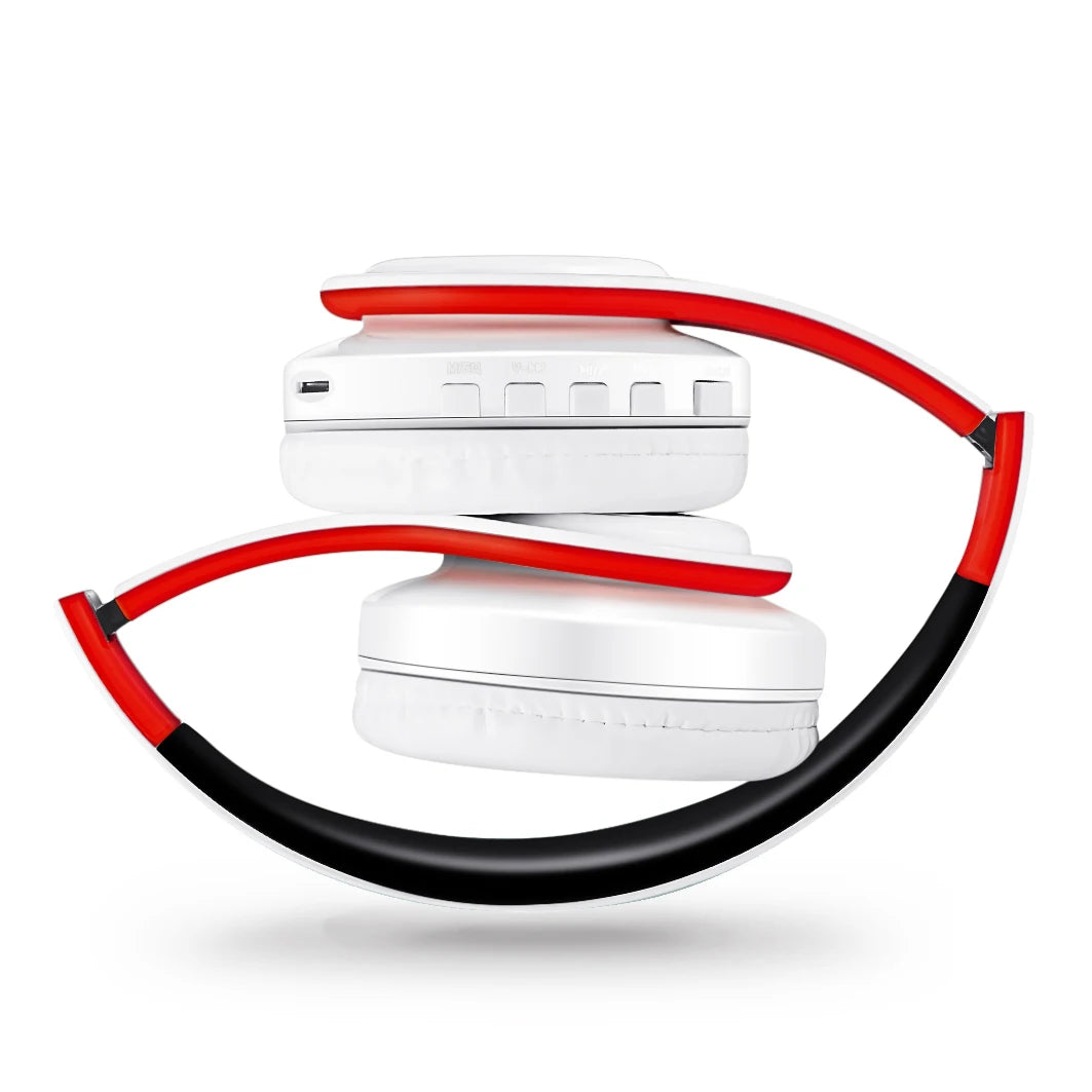 Stereo Wireless Headphones Bluetooth Headset with Mic SD Card Slot for Girls - Samsung Sport Style - 20 Hours Playtime White Red A8e04d3d33e404bc6a3992a5c4dc1f7e0W Amrit Store