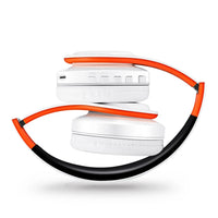 Stereo Wireless Headphones Bluetooth Headset with Mic SD Card Slot for Girls - Samsung Sport Style - 20 Hours Playtime White Orange Ab84e5c1406dc46cb8ffb625bc2e727a8B Amrit Store