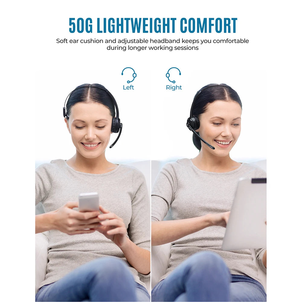1/2 pack Mpow Pro Office Wireless Bluetooth V5.0 headphone With Microphone 13H Talking Time For Driver Call Center Skype Office H49b6fc5d245b4d78b088ded02d00cdb5C Amrit Store