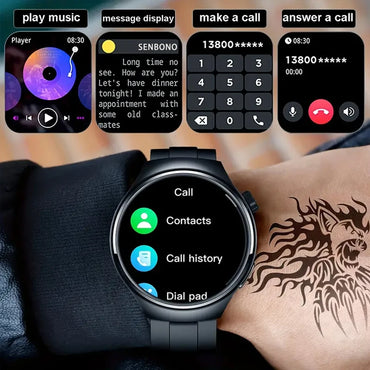 SENBONO Men's Smart Watch Heart Rate Blood Oxygen Monitor Bluetooth Call Multiple Sport Modes Voice Assistant Smartwatch for Men S0181d114785c4868831bce4f2ffe63c7R Red, White and Blue Products Store