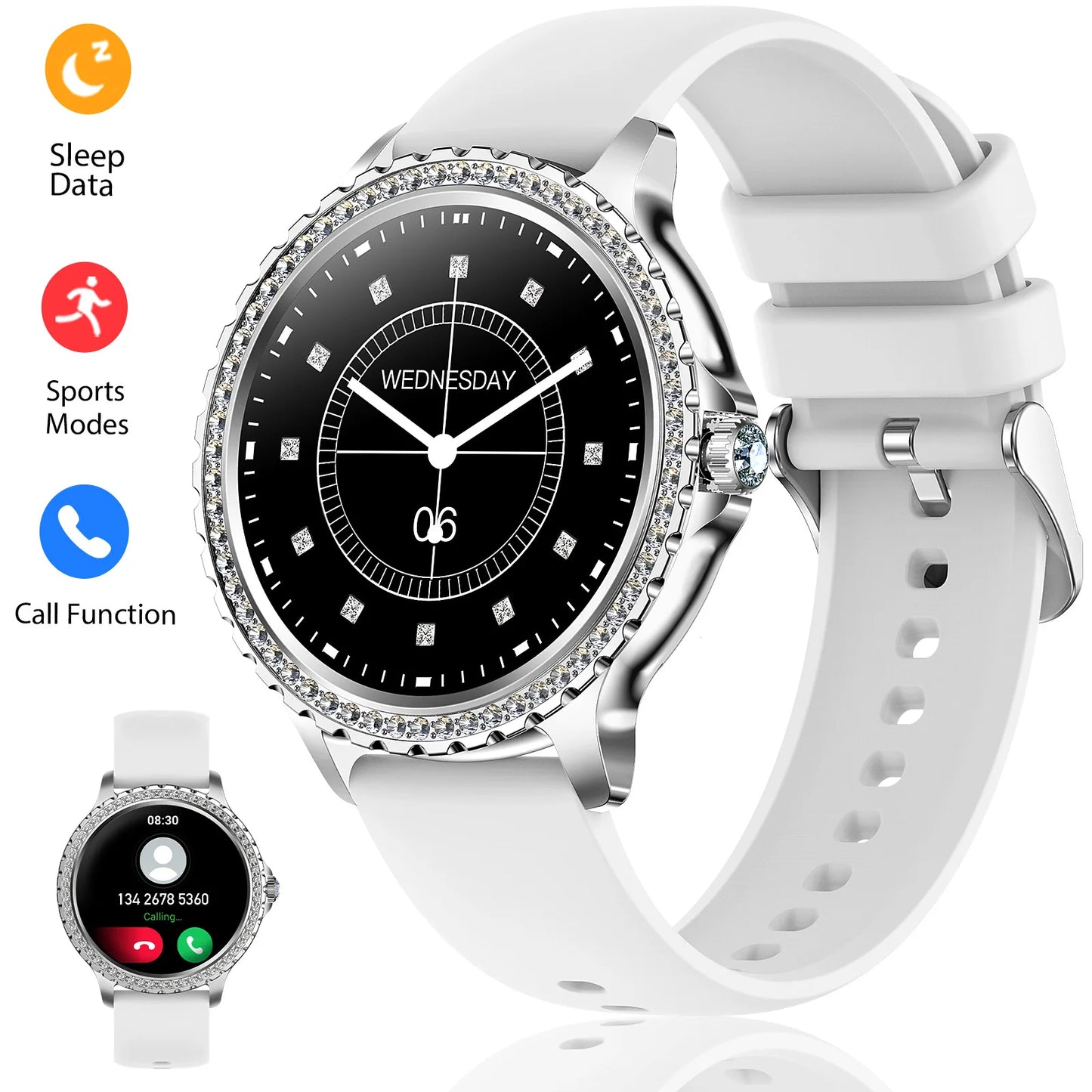 LaNikar Smart Watch for Women Smartwatch Fitness Tracker Watch with Heart Rate/Sleep Monitor/Pedometer for iPhone Android Phones S022e8cf99e5f4b969525d6e1196c2984X Red, White and Blue Products Store
