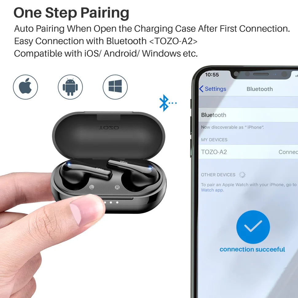 Refurbished TOZO TWS Earbuds ENC HD Call Wireless Bluetooth Sport Headsets Earphones Ultralight Portable Outdoor Home Audio S040cdf5852bb44fd924cf18cb6799ce0k Amrit Store
