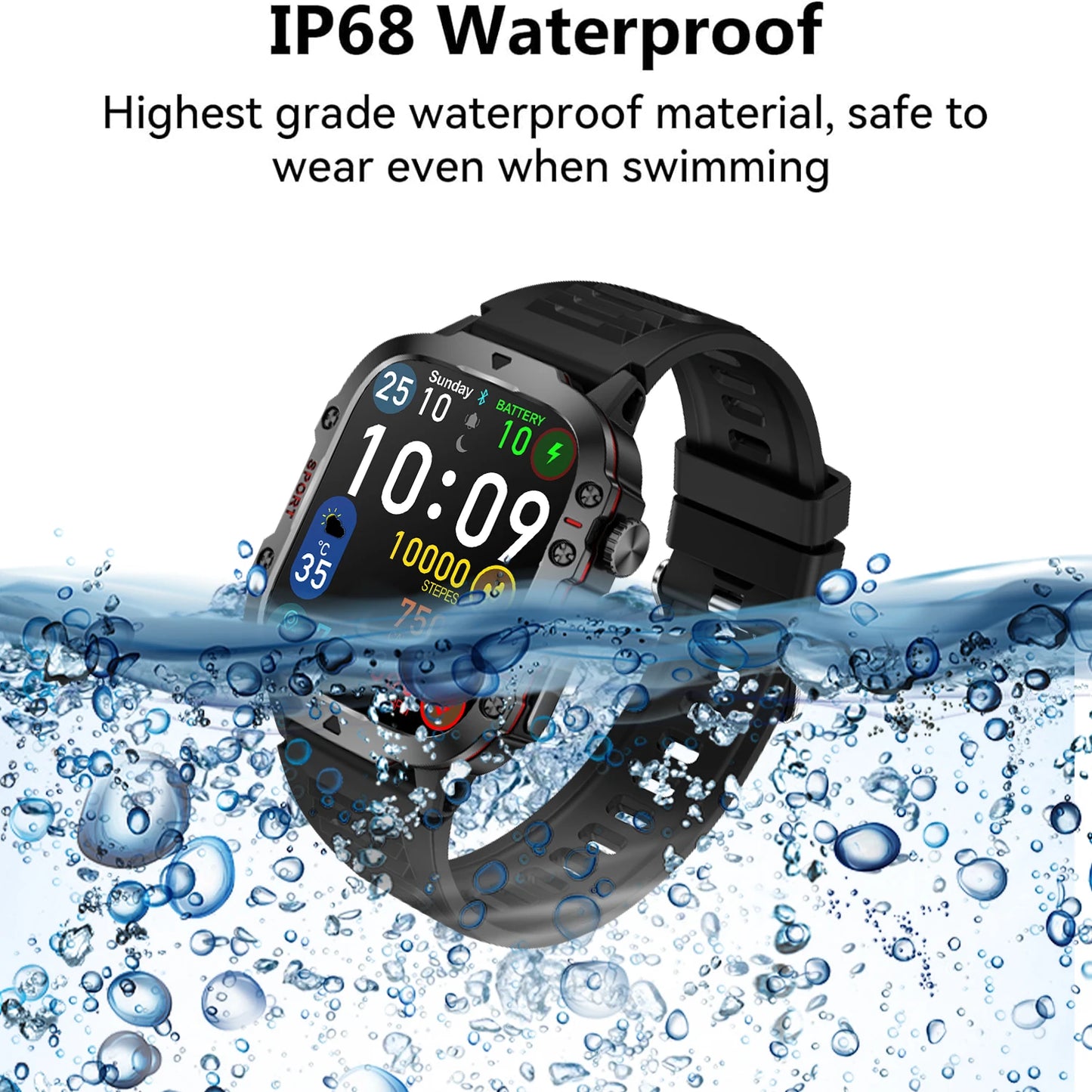 AI Voice Assistant Smart Watch, 1.96'' HD Screen Activity Trackers with 100+Sports/ Bluetooth Call/ SMS Alerts/ Flashlight S0711a7599600406397a3b4ab16a69066q Red, White and Blue Products Store