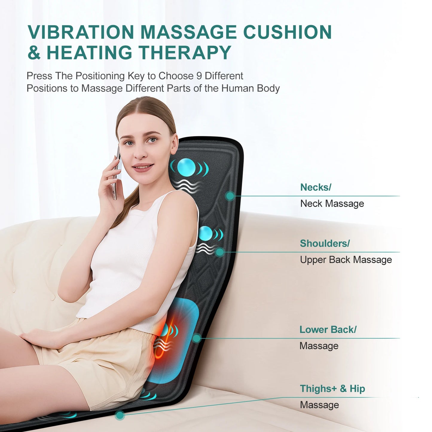 Massage Seat Cushion With Heating, Full Body Vibration, Massage Chair Cushion For Men Women, Use at Home Office, Christmas Gifts S0b111e479d4f43909bfbd7213492e0bey Red, White and Blue Products Store