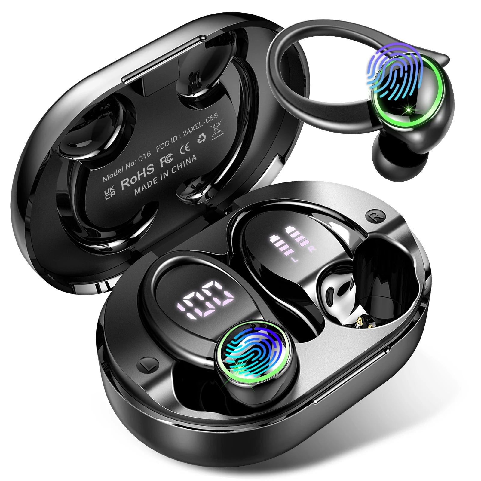 DRSAEC Wireless Earbuds Sports, Bluetooth Headphones 5.3,4 ENC Noise Cancelling Mic, IP7 Waterproof Headset, 50H Playback. Black S0b4f6be706fa4100831590c2087c884dP Amrit Store