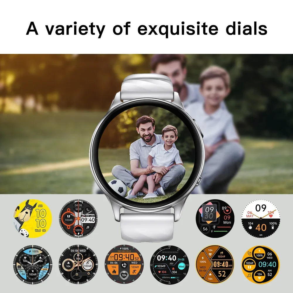 KUMI GW5 Smart Watch 1.39" HD Display Fitness Tracker IP68 Waterproof Heart Rate SpO2 Monitor 100+ Sports Modes S0bdec10927d74959b807bb1831431c1dC Red, White and Blue Products Store