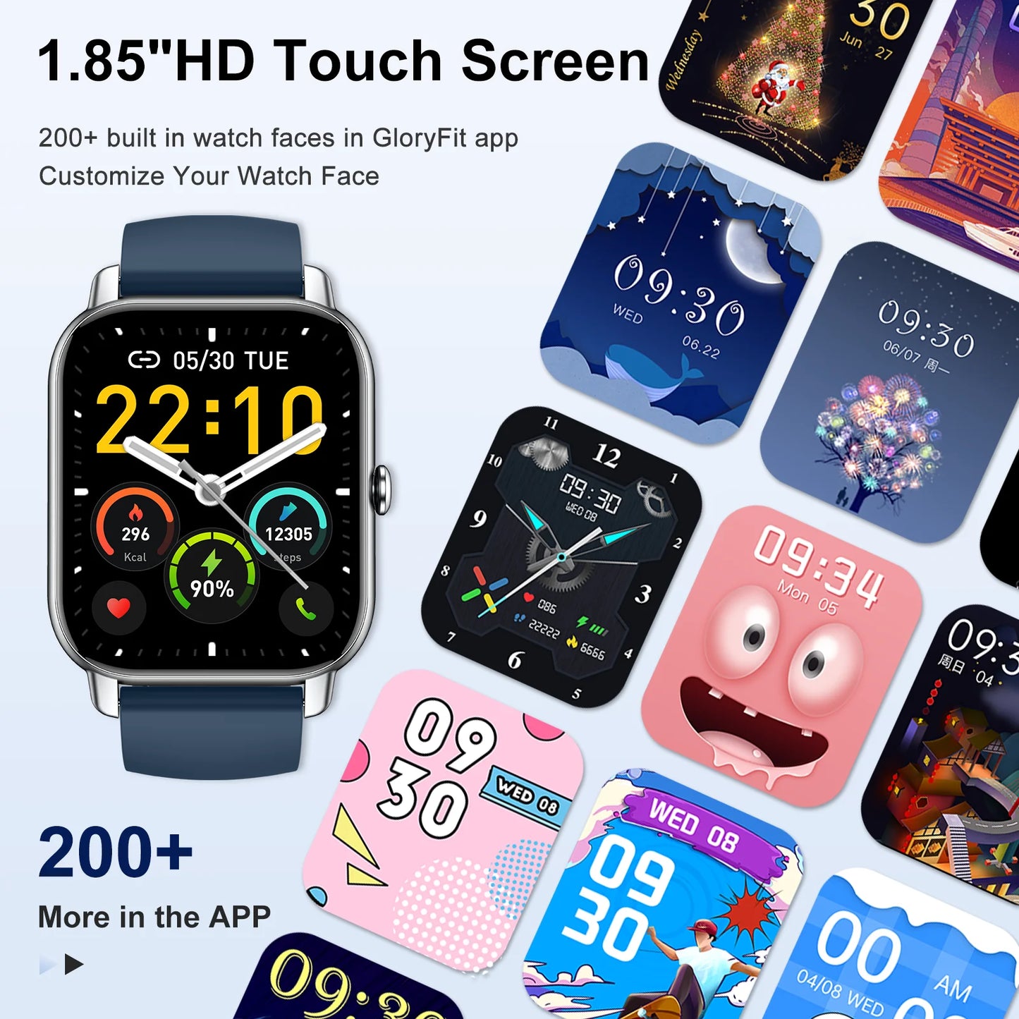 Smart Watch, 1.85" Smartwatch for IP68 Waterproof, 110+ Sport Modes, Fitness Activity Tracker, Heart Rate Sleep Monitor. S0be95a6f0f714c4b9b18f1328ac04586n Red, White and Blue Products Store