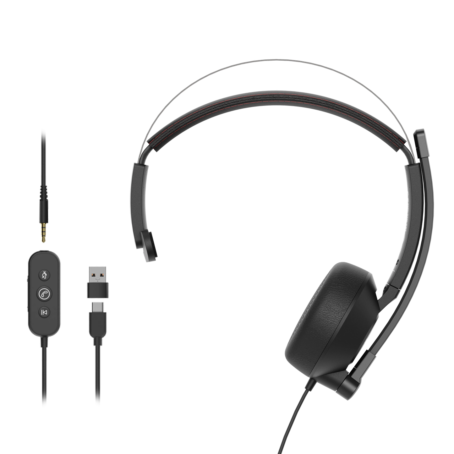 NUROUM Wired Headset AI-based Noise Cancelling USB/Type-C Headset With Microphone,PC Headphone For Pc Laptop With Microphone Single-ear Headset United States S0d83bbc9578b4be0a4c2338470738079E Amrit Store