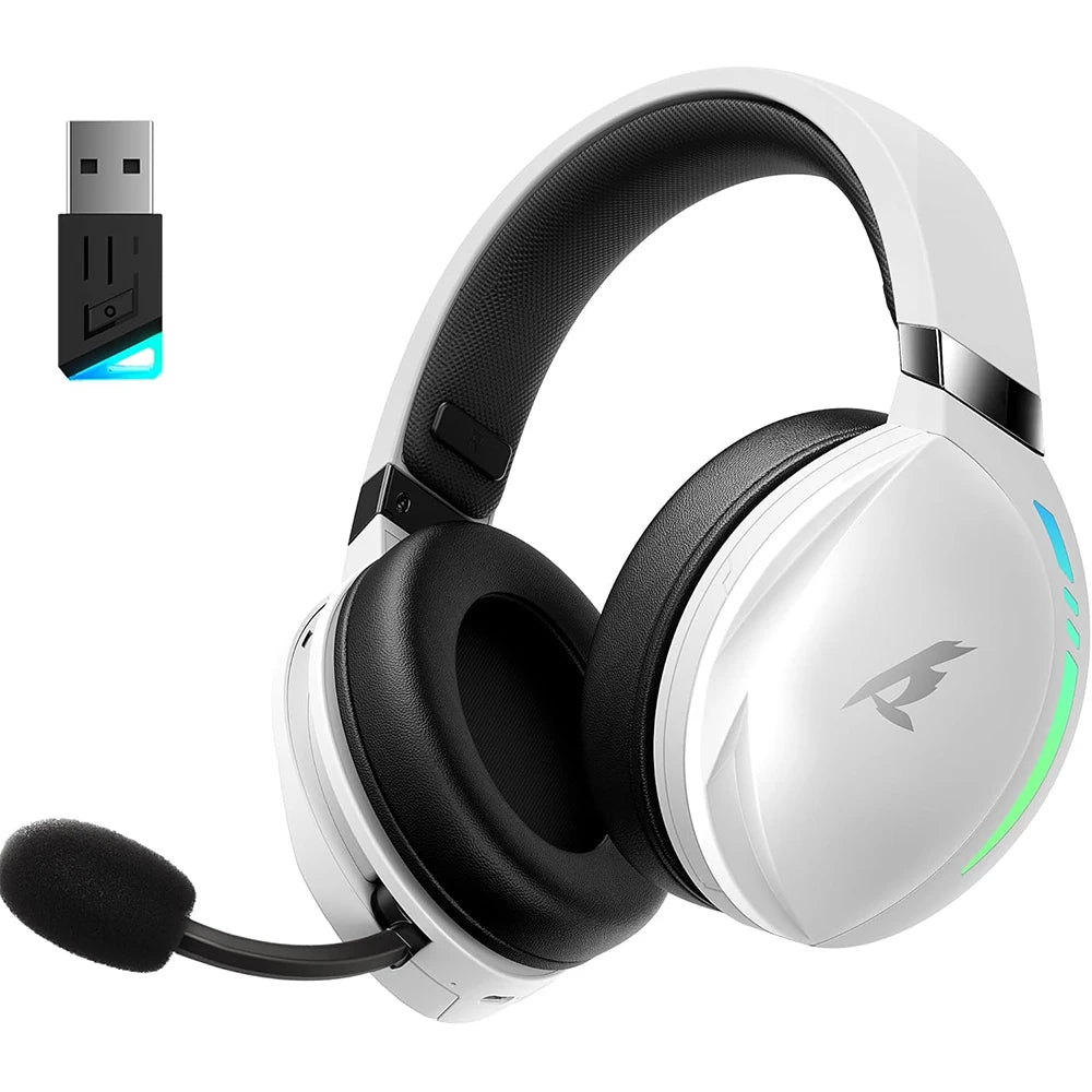 Kofire UG-06 Gaming Headset Low Latency 2.4G Bluetooth Wireless Headphones with Mic RGB Gradient Light Wired for PC PS5 Switch White-Black S11a444ef53454974baaabc57ba489d1dU Amrit Store