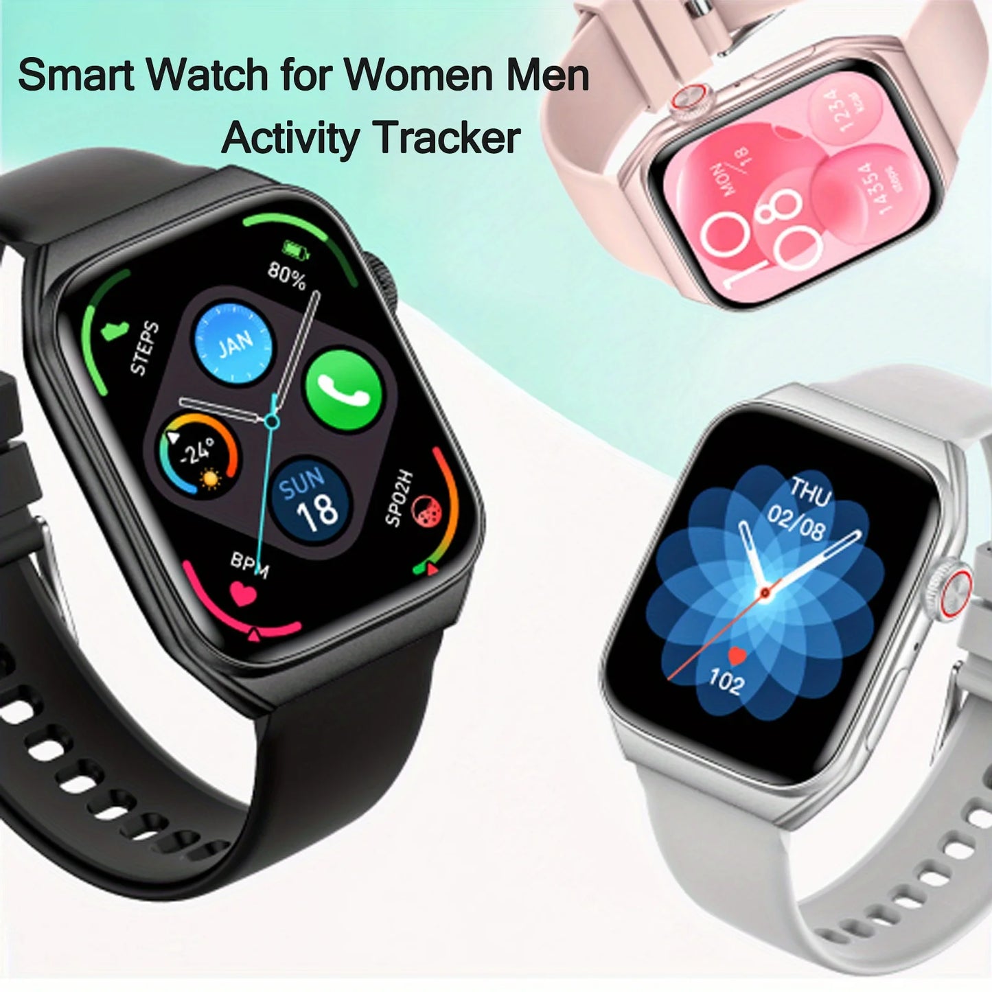 Smart Watches for Women Men Fitness Watches , Wireless Call, Push Notifications, Multiple Sports Modes, Wireless Charging S14a8a955a07a4e3e9ff1f6576e3f96ecw Red, White and Blue Products Store