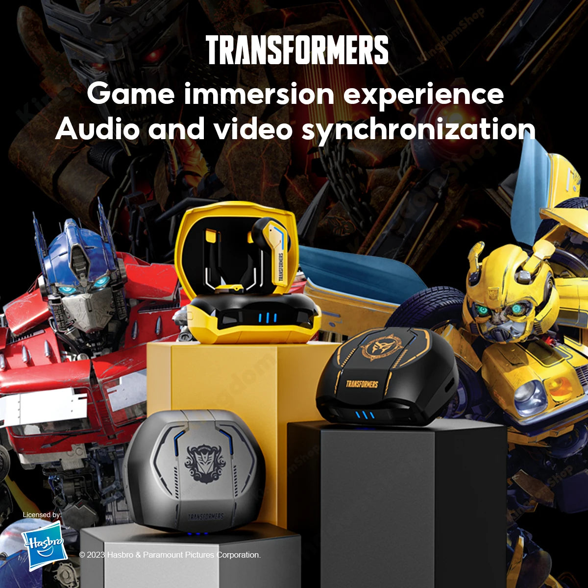 Ship From US Transformers TF-T06 Bluetooth Earphones Gaming Headset Low Latency with Mic Headphones HD Call Wireless Earbuds S1ded0c5f3cb84222a2669ece0cde56456 Amrit Store