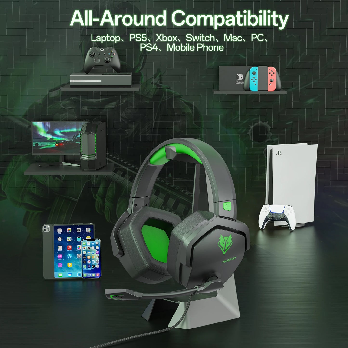 NUBWO N16 Gaming Headset - Noise Canceling Mic, Stereo Sound, and Comfortable Design Gaming Headphones for PS5, PS4, Xbox One S20282a8b57094eac861619dae58776f4H Amrit Store
