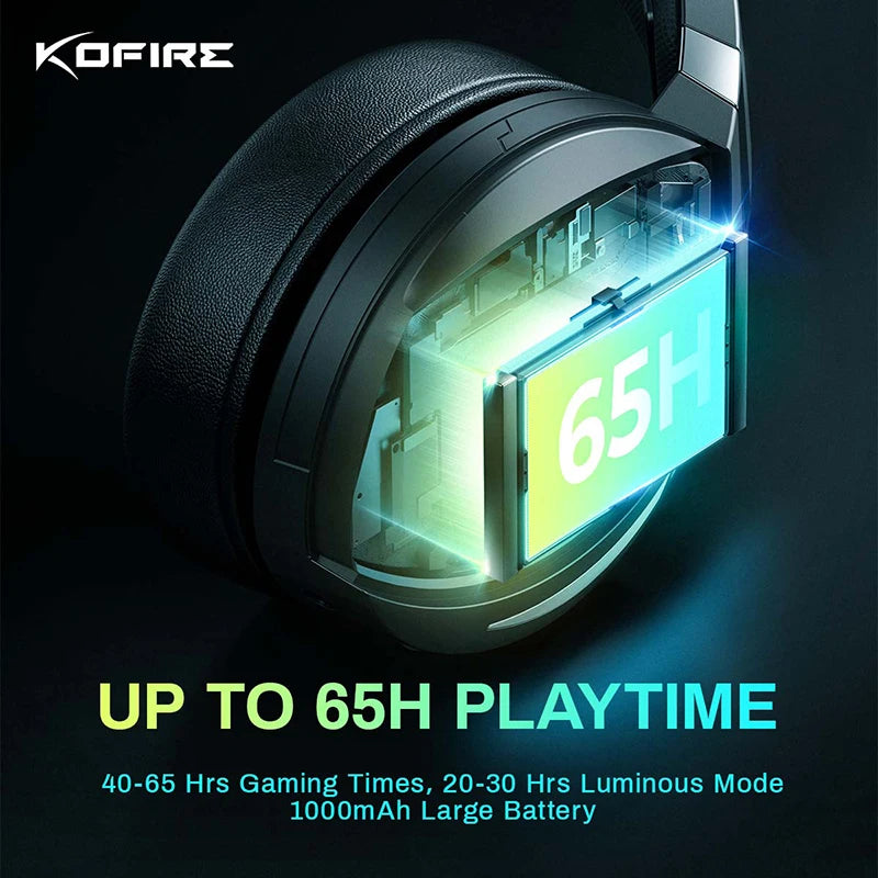 Kofire UG-06 Gaming Headset Low Latency 2.4G Bluetooth Wireless Headphones with Mic RGB Gradient Light Wired for PC PS5 Switch S2131b52745ef4934b7f793e138545db7w Amrit Store