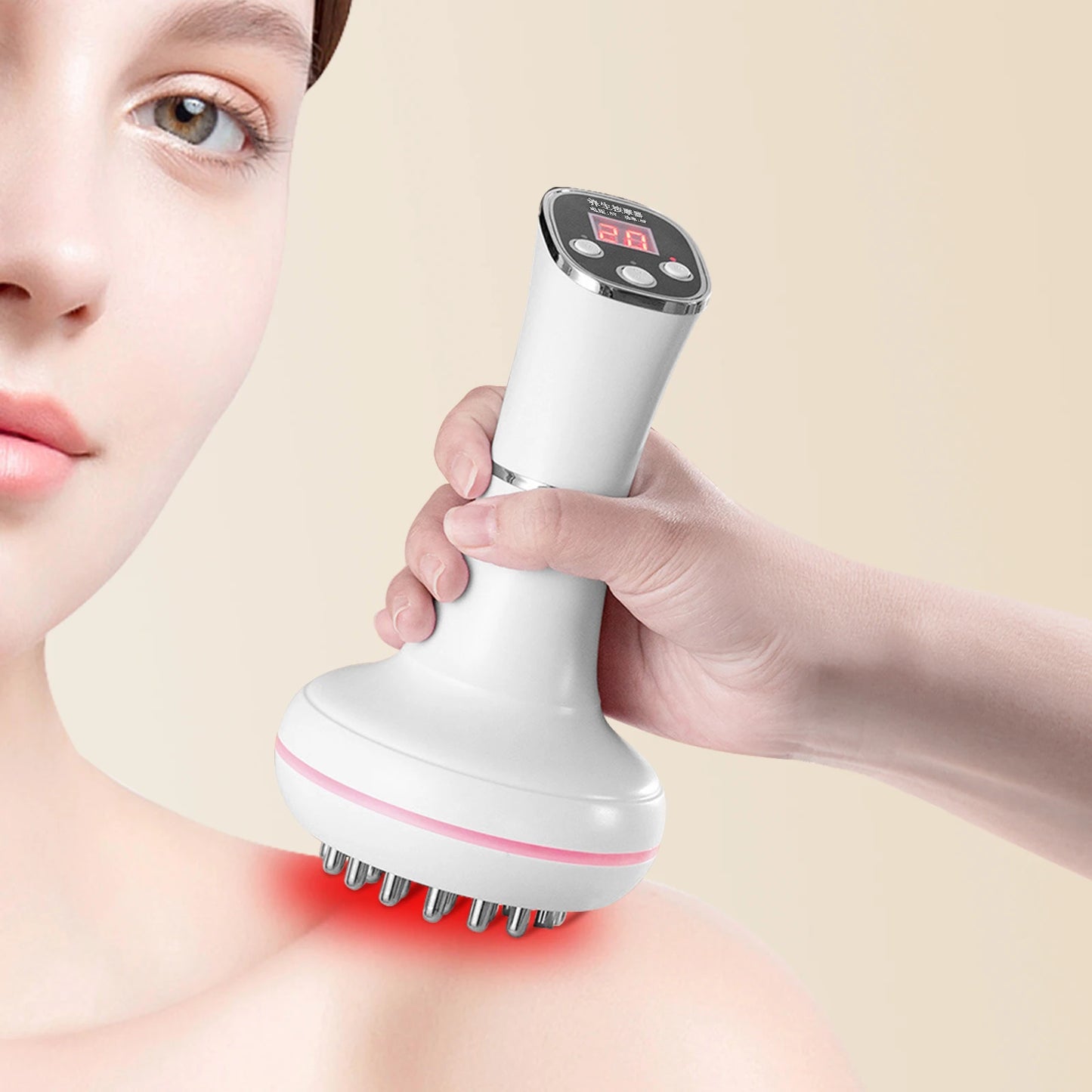 Household electric meridian brush leg abdomen shoulder and neck massager scraping instrument relax the muscles of the whole body S2731b73f687840ee9424fc9678e1a863V Red, White and Blue Products Store