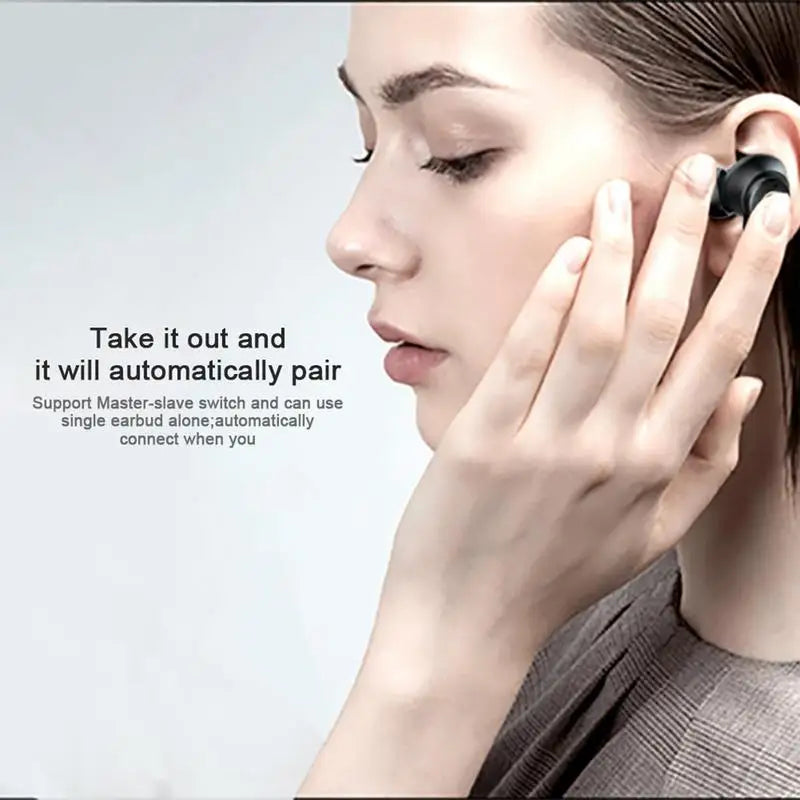 Rondaful TS-100 Wireless Earphones 5.0 Mini Earbuds Stereo Bass Noise Cancelling Sports Waterproof Earbud In Ear S369b11c586bc426b8c5be4862b520b95Y Amrit Store