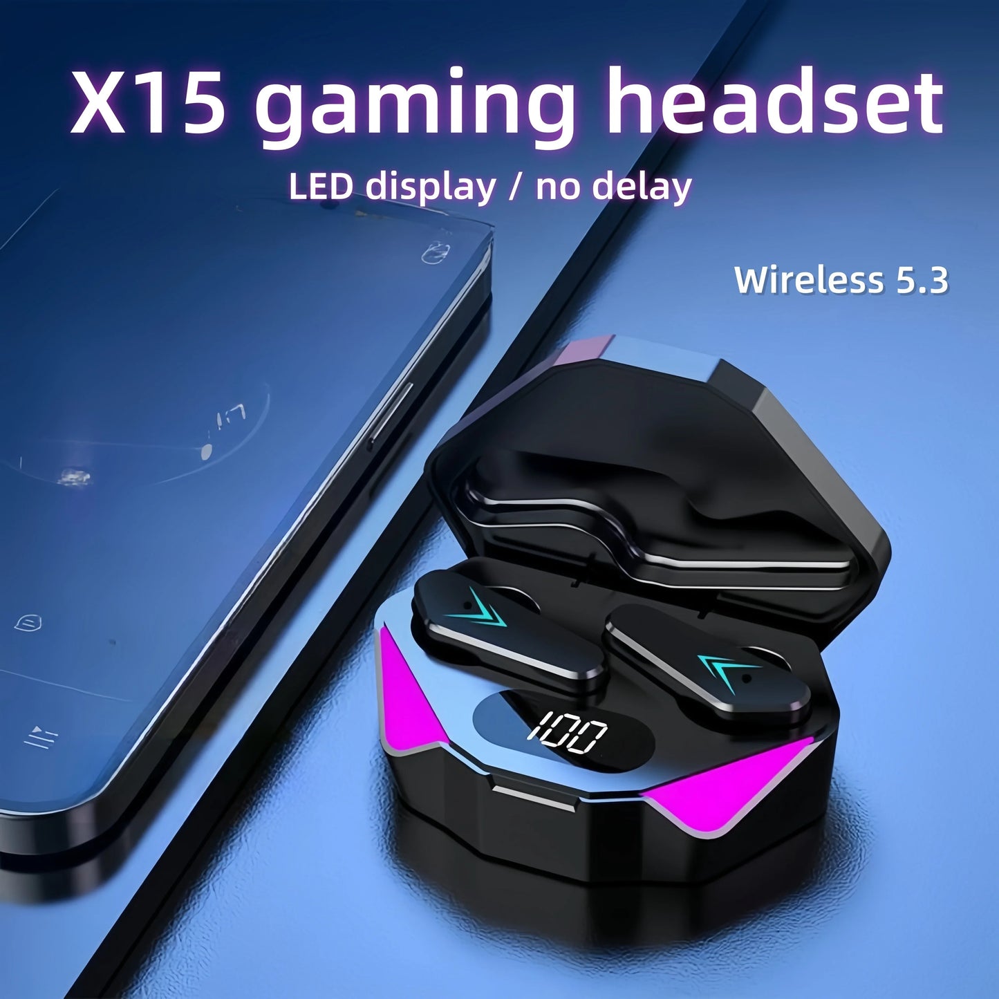 X15 TWS Wireless Bluetooth Headset LED Display Gamer Earbuds with Mic Wireless Headphones Noise Cancelling Bluetooth Earphones S3a2c6cfbba1e47738f5ade844f4dcd52w Amrit Store