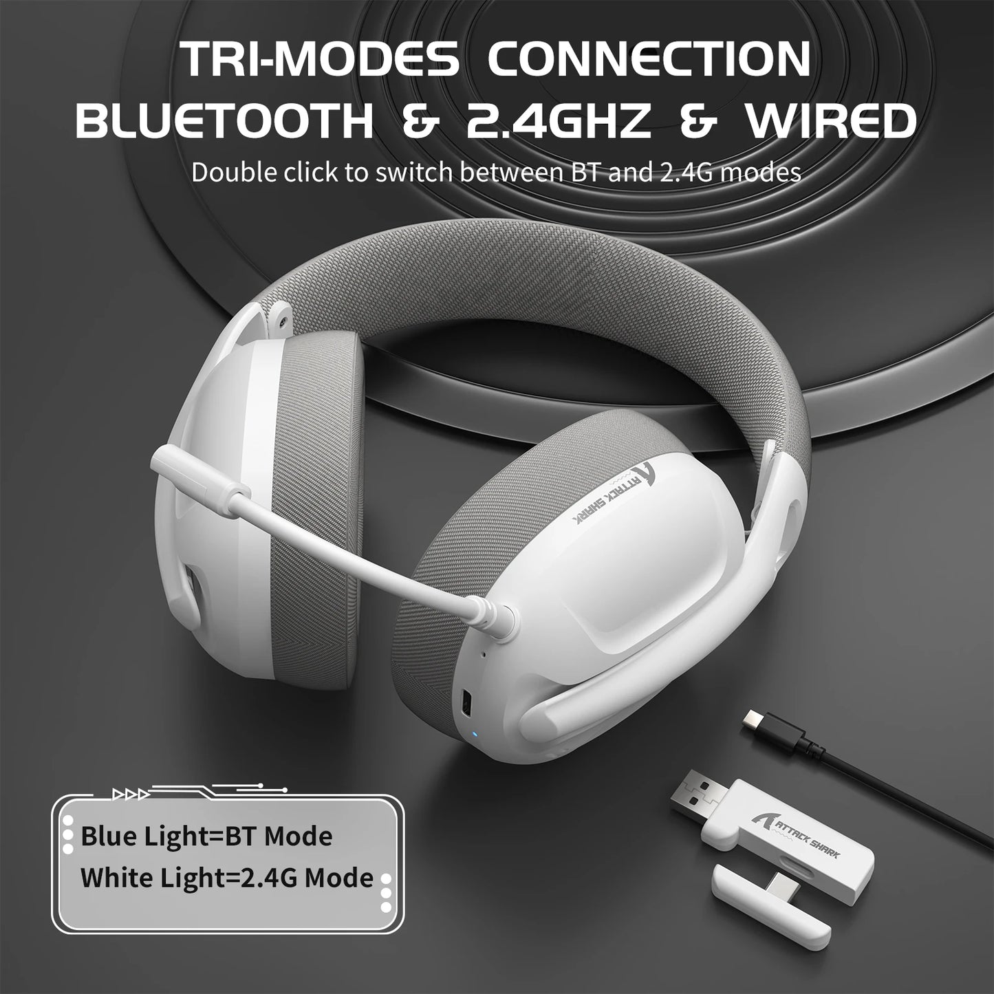 ATTACK SHARK L80 Ultra-Light Tri-Mode Gaming Headset Lightweight Wireless Gaming Headset for PC/PS4/PS5/Switch/Xbox S3c7bf4c5fea148bb98370d9ebd30105b7 Amrit Store