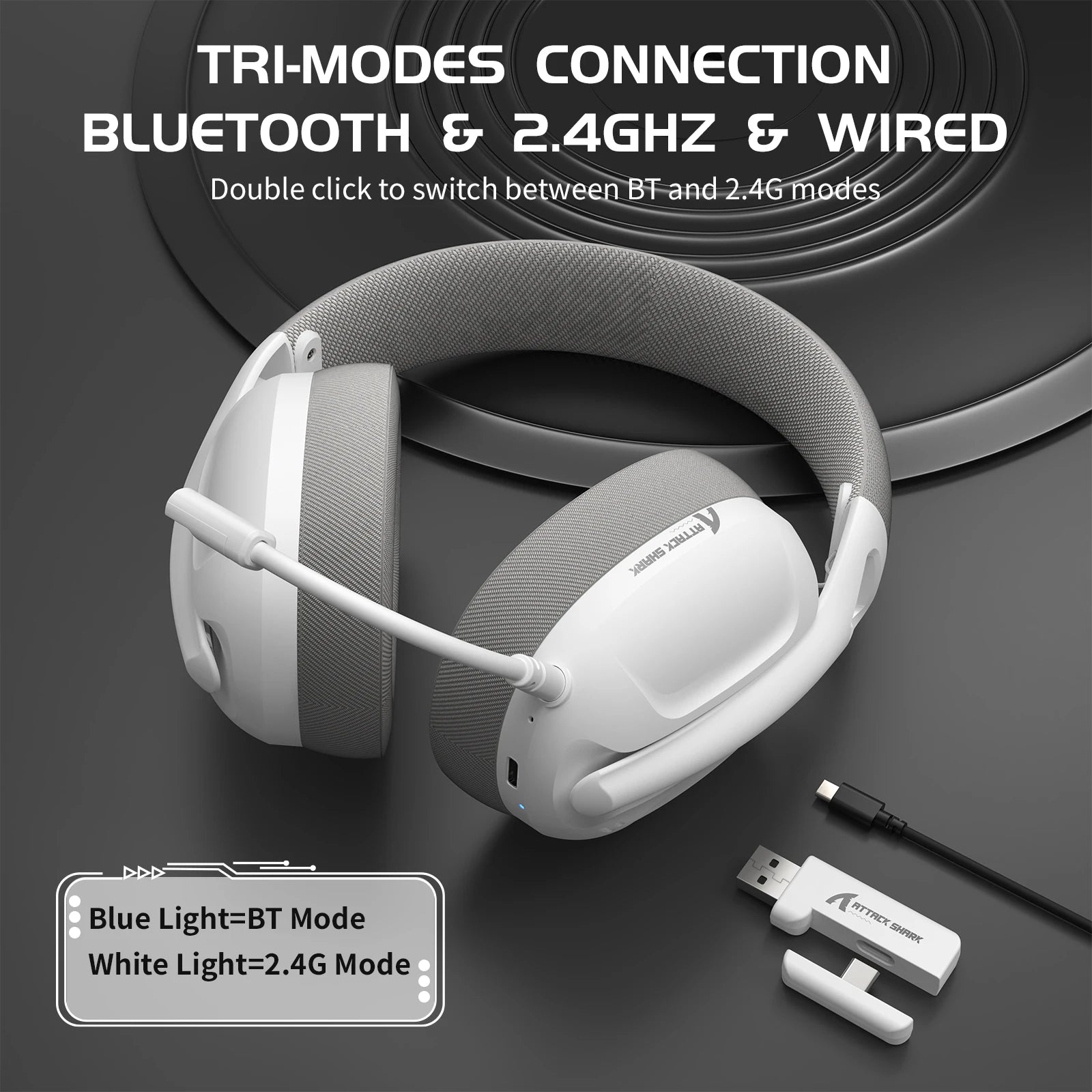 ATTACK SHARK L80 Ultra-Light Tri-Mode Gaming Headset Lightweight Wireless Gaming Headset for PC/PS4/PS5/Switch/Xbox S3c7bf4c5fea148bb98370d9ebd30105b7 Amrit Store