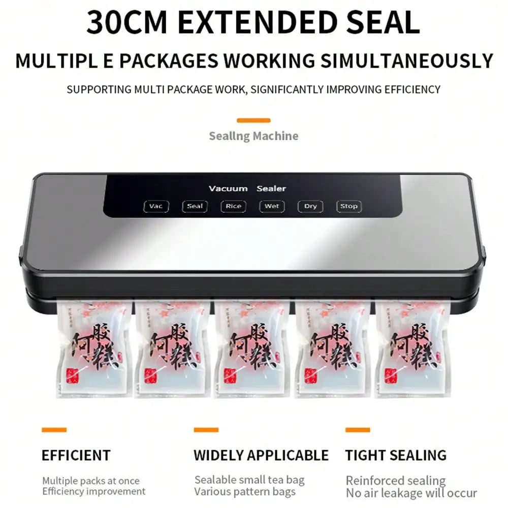 Automatic Vacuum Sealer Machine for Food Storage, Compact Household Sealing System with 30pcs Bags, Keeps Food Fresh Longer S3dd3cef8adee4d8fb113bac2fab21492M Amrit Store