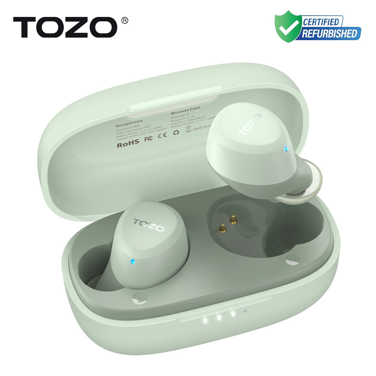 Refurbished TOZO TWS Earbuds in-Ear Wireless Bluetooth Headsets with With Mic Touch Control Sport Waterproof for Iphone Android green United States S3f08fff2d8a44b1ea3ffd1e840090b6cp Amrit Store