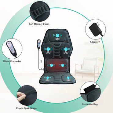 Massage Seat Cushion With Heating, Full Body Vibration, Back Massage Chair Cushion For Men & Women, Use at Home Office Car, Gift S3f0c26d93aec46db9d9f7d26d9d2f30cY Red, White and Blue Products Store