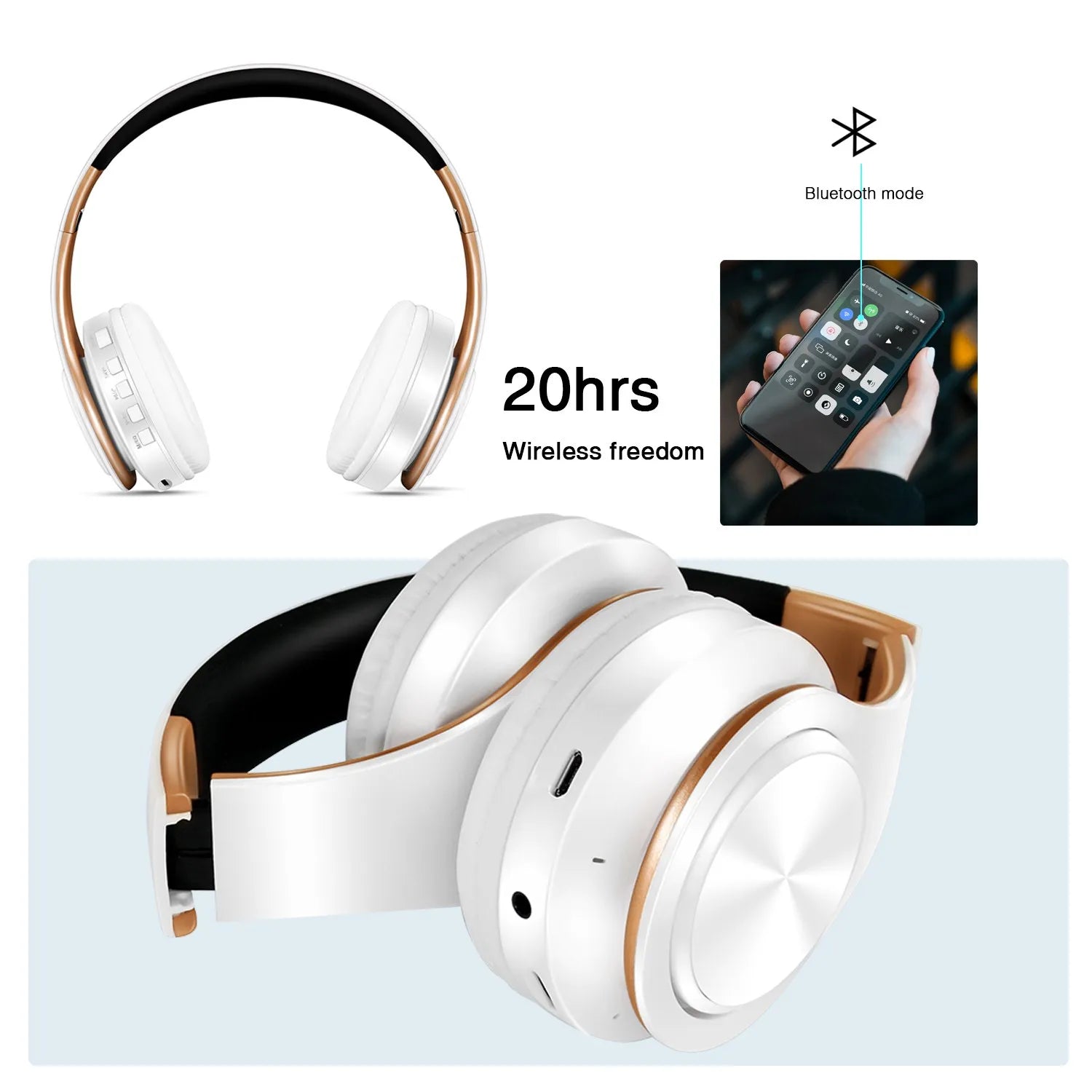Stereo Wireless Headphones Bluetooth Headset with Mic SD Card Slot for Girls - Samsung Sport Style - 20 Hours Playtime S417f2e765d534c9baeb640d80555f87bM Amrit Store
