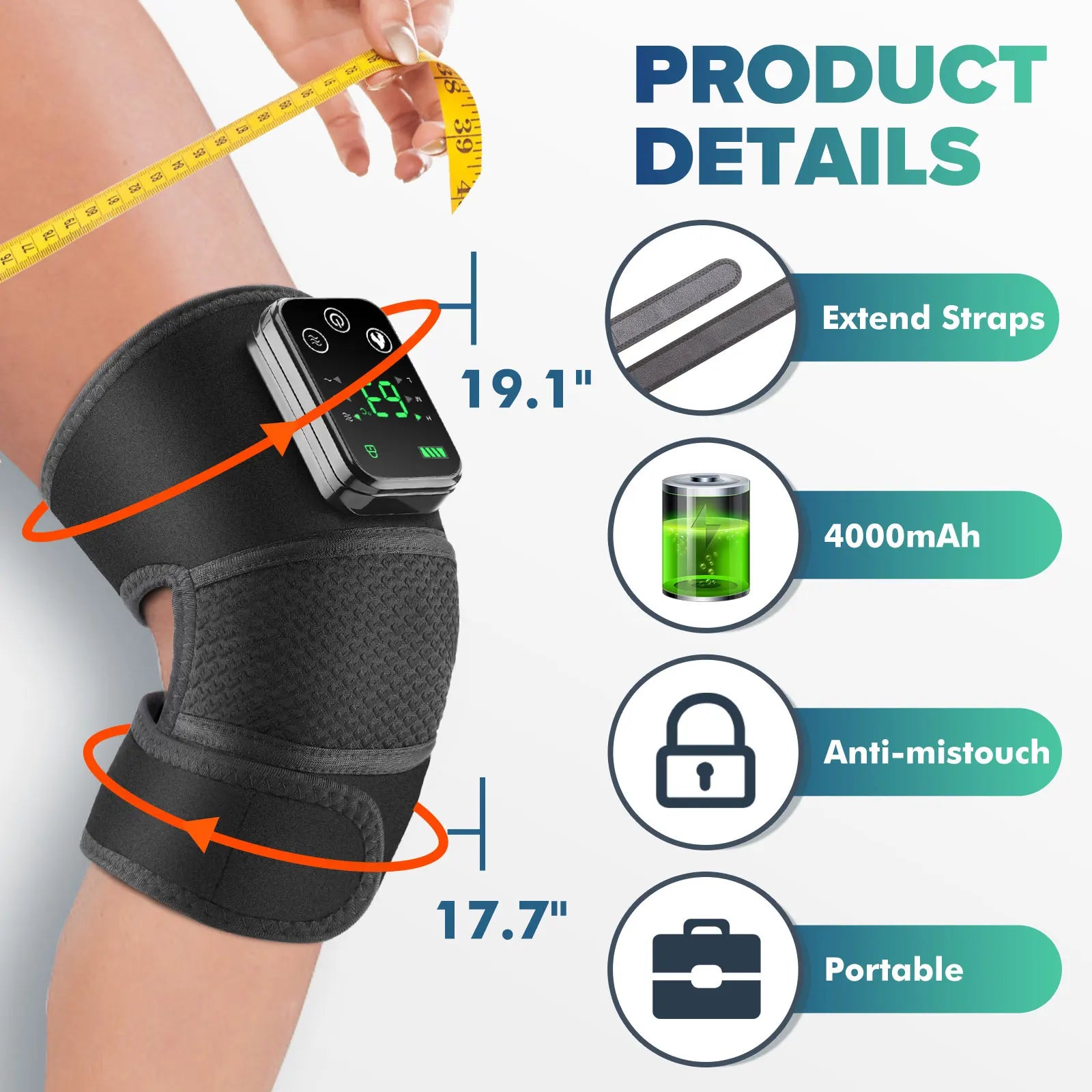 Intelligent Electric Heating Knee Protection Massage Warm Compress Joint Protection Neck Shoulder Knee Vibration Device S4655ba1a368d49beb0e8d52a242884750 Red, White and Blue Products Store