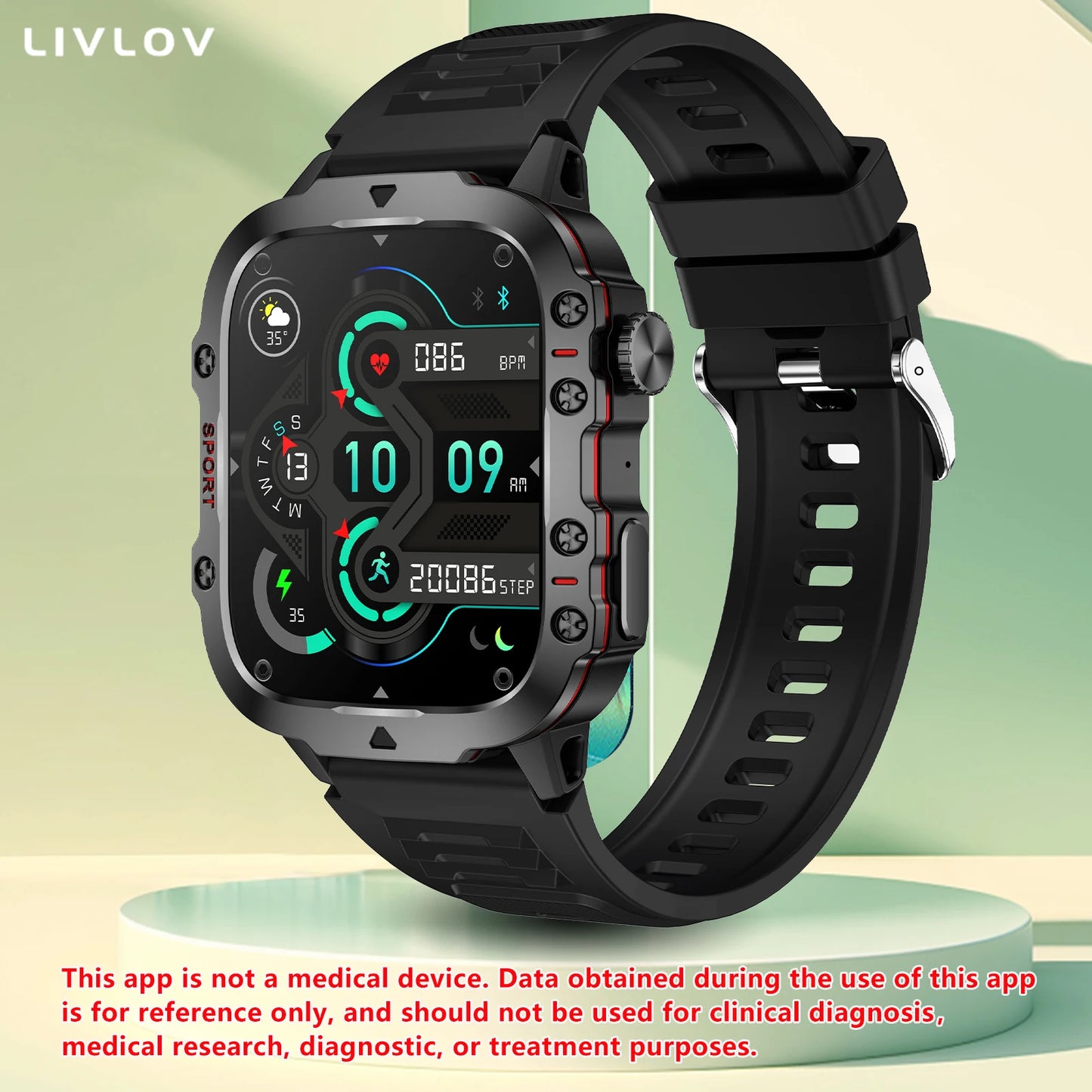AI Voice Assistant Smart Watch, 1.96'' HD Screen Activity Trackers with 100+Sports/ Bluetooth Call/ SMS Alerts/ Flashlight Black silicone S46c76e7675ed41ac81dbd725401870045 Red, White and Blue Products Store