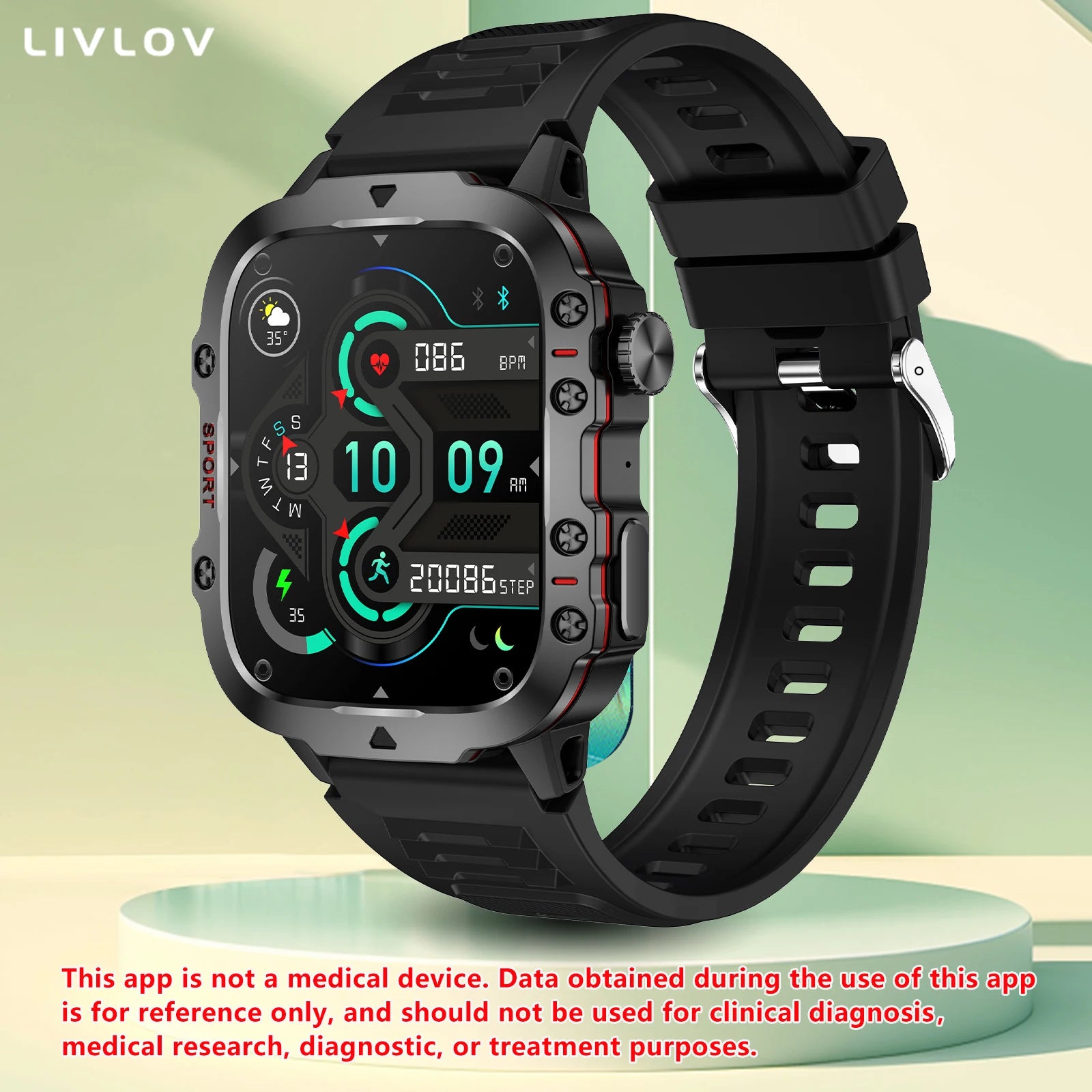 AI Voice Assistant Smart Watch, 1.96'' HD Screen Activity Trackers with 100+Sports/ Bluetooth Call/ SMS Alerts/ Flashlight Black silicone S46c76e7675ed41ac81dbd725401870045 Red, White and Blue Products Store