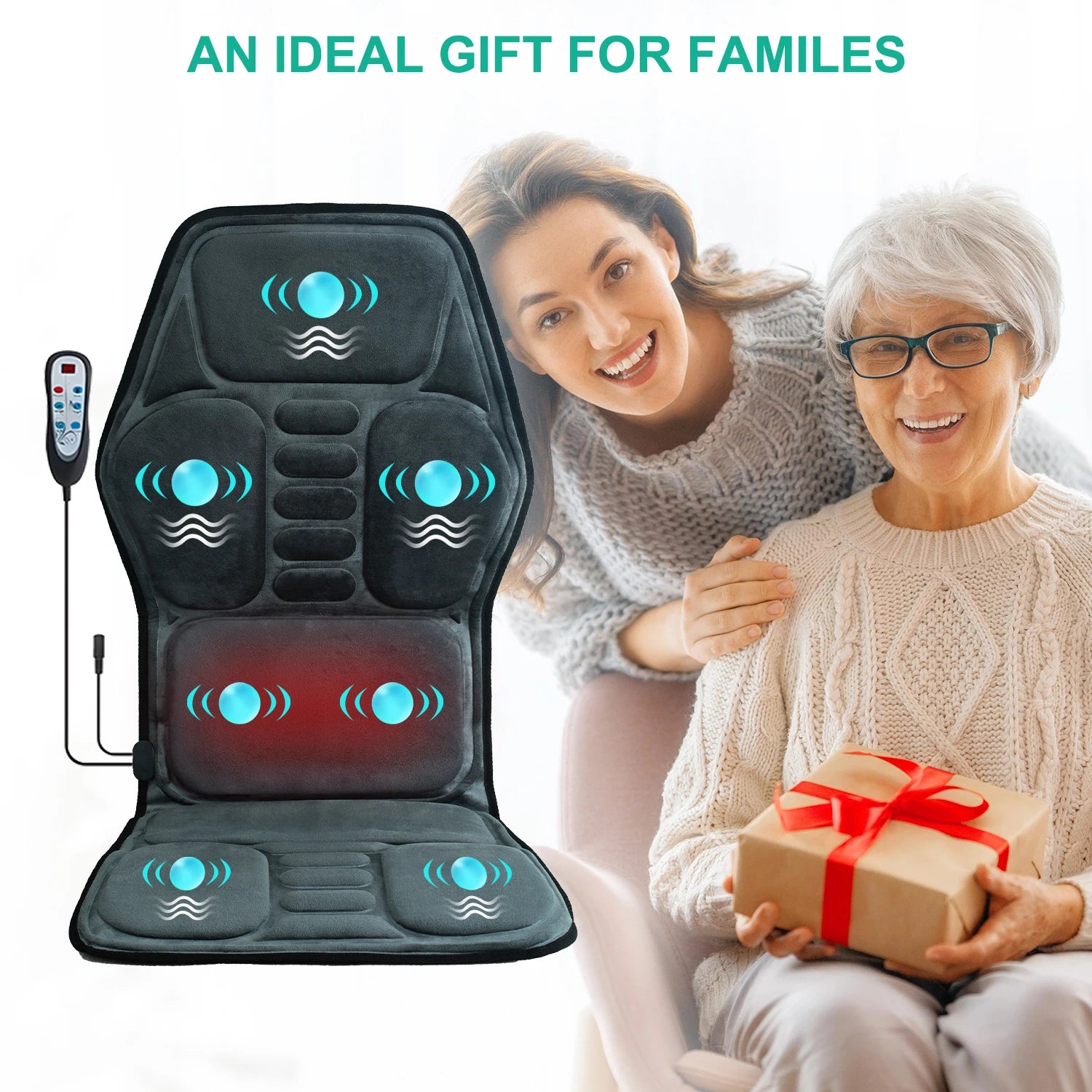 Massage Seat Cushion With Heating, Full Body Vibration, Back Massage Chair Cushion For Men & Women, Use at Home Office Car, Gift S47805c96abbc43469a80bd698e9d1c72Y Red, White and Blue Products Store
