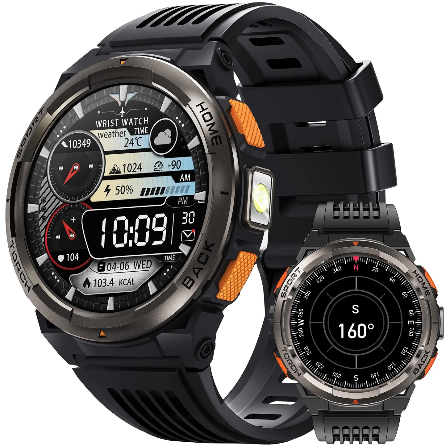 EIGIIS 1.45 Inch Smart Watch KE5 3ATM Waterproof Original Design Sports Watch With Compass And Altitude Barometer LED Flashlight KE5-BC United States S4a653bb3ec944c2dbc27db2a01389d2br Red, White and Blue Products Store