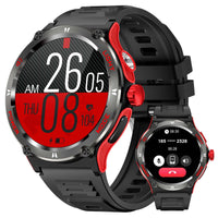 EIGIIS Smart Watch 3ATM Waterproof 1.53" KT76 Men Sport With Compass And LED Flashlight Heart Rate Sleep Analysis Bluetooth Call Red United States S4c4e7dd8f8ab45a78e4aff7f998b0137c Red, White and Blue Products Store