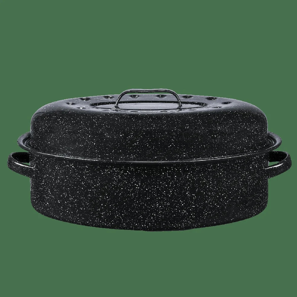 18 Inch Nonstick Covered Oval Roaster Heavy Duty Dishwasher Safe Kitchen Cookware Even Heat Distribution 15lb Capacity S4dedb846348b48648bba62e9f1e84830Z Amrit Store
