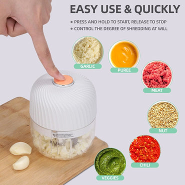 Portable Mini Garlic Chopper, 250ML Onion Masher, Wireless Veggie Grinder, Multifunctional Food Processor for Ginger, Chili,Frui S4ff5dbea77874eccaee11c01efdffbabI Amrit Store