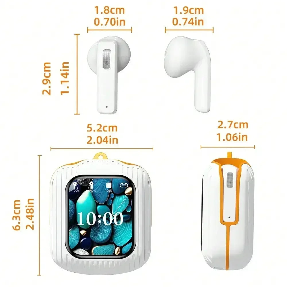 Intelligent wireless touch screen multifunctional earphones ENC noise cancelling Bluetooth earphones can be plugged into TF card S52f56d82c5e74e97b5cdd566f86039fb7 Amrit Store