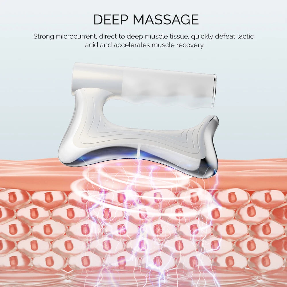 Electric Fascia Scraper Micro Current Compression Muscle 10500RPM Vibration Relaxation Massager Body Shaping Massage Knife S58fc77e12e2144699d3ed2ceb534a2cej Red, White and Blue Products Store