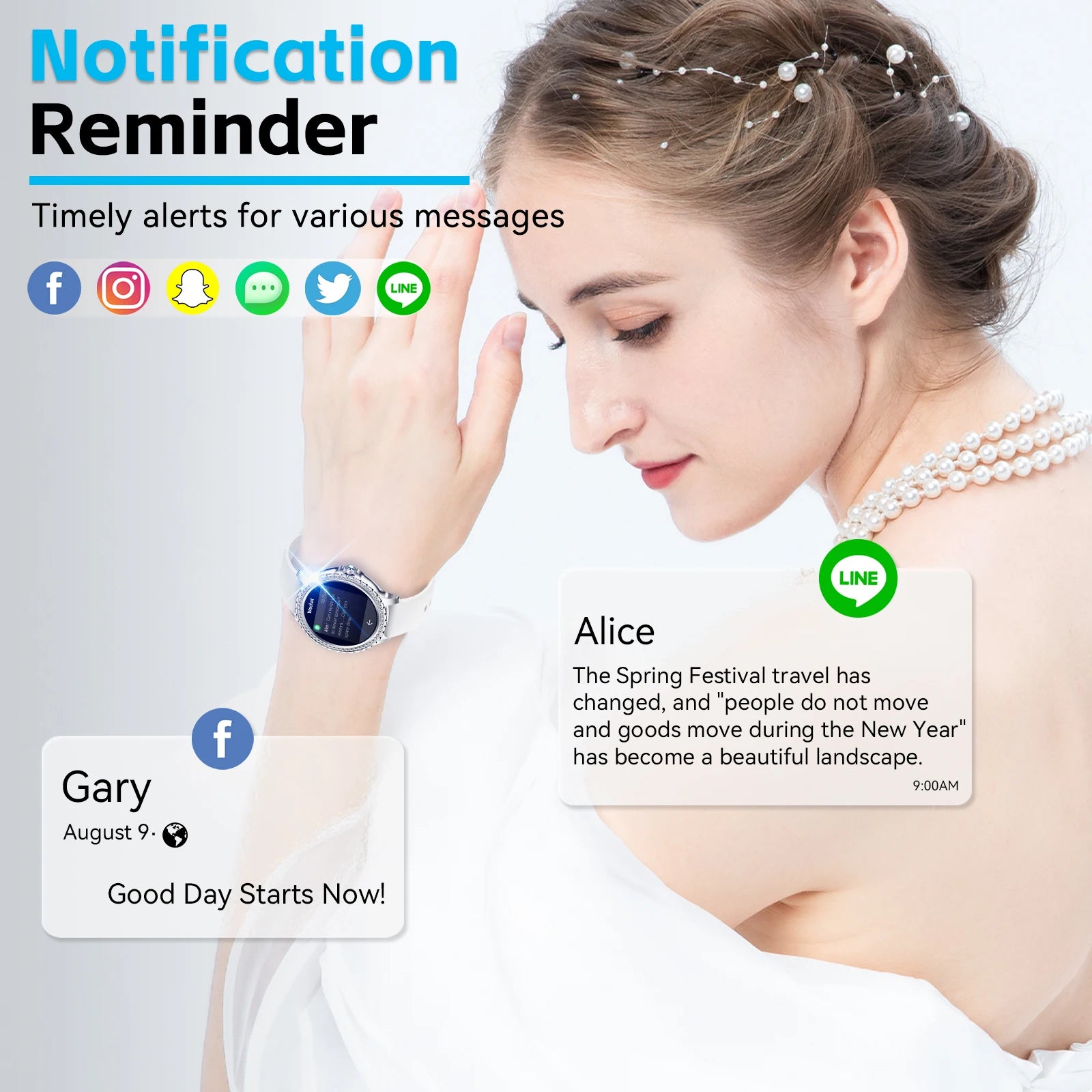 LaNikar Smart Watch for Women Smartwatch Fitness Tracker Watch with Heart Rate/Sleep Monitor/Pedometer for iPhone Android Phones S6066d7e9c0a648909c631f2c98ed5c9eT Red, White and Blue Products Store