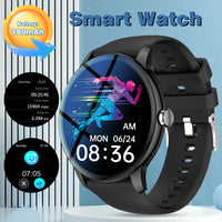 2025 Smart Watch for Men Women Round HD Screen: Long Battery Life (180mAh) Fitness Tracker Step Counter Distance & Alarm Clock United States S637085d0adee41b180e7e5709dd50ad5J Red, White and Blue Products Store