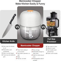 Portable Mini Garlic Chopper, 250ML Onion Masher, Wireless Veggie Grinder, Multifunctional Food Processor for Ginger, Chili,Frui S651b8da7102e47869413d13f5197acdb7 Amrit Store