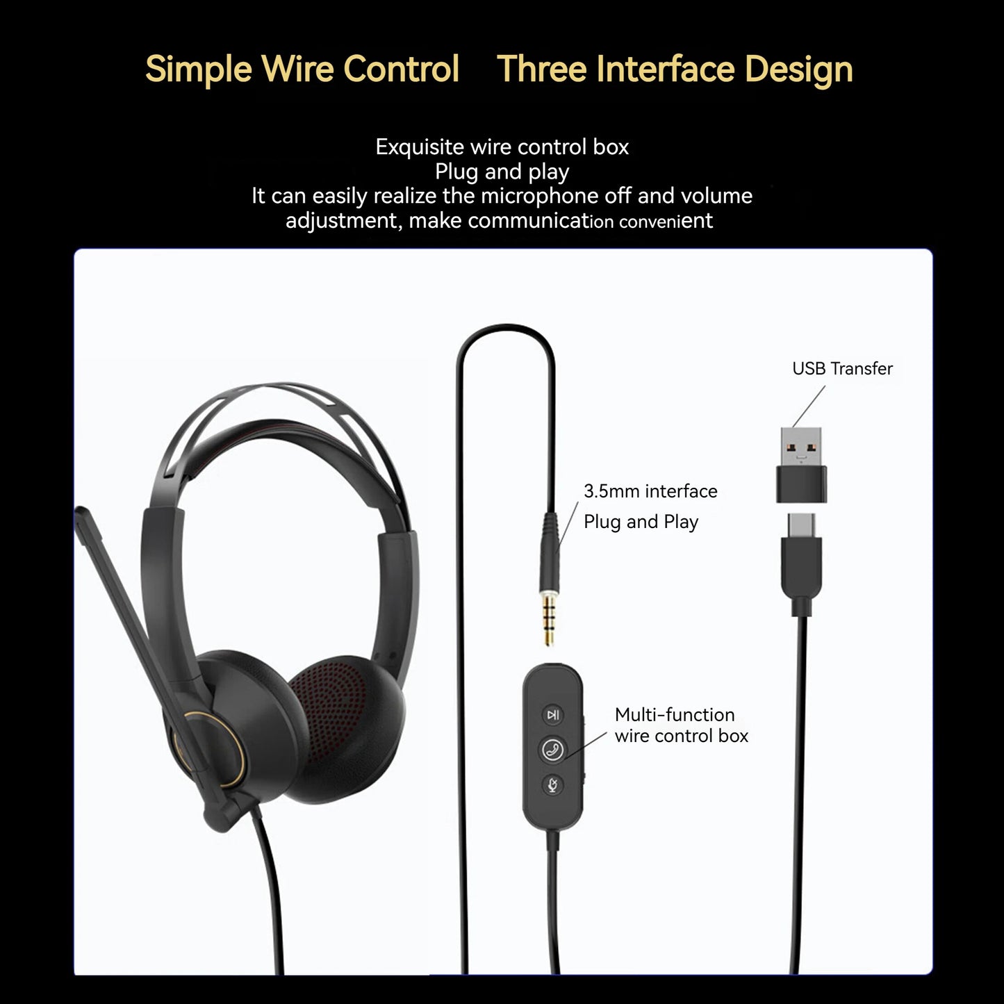 NUROUM Wired Headset AI-based Noise Cancelling USB/Type-C Headset With Microphone,PC Headphone For Pc Laptop With Microphone S67633bf9a7dd4060bfa2acc24e5c32a6W Amrit Store