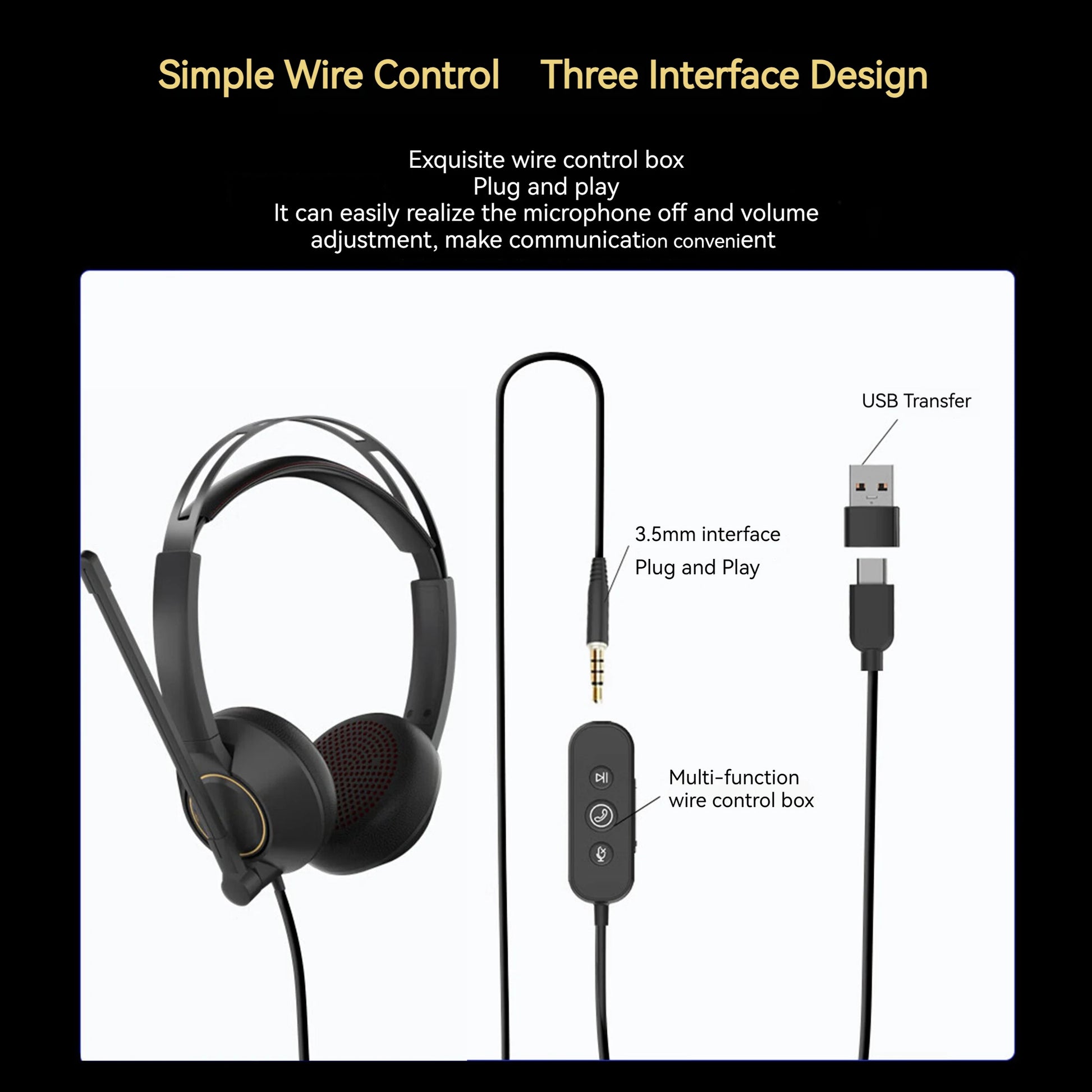 NUROUM Wired Headset AI-based Noise Cancelling USB/Type-C Headset With Microphone,PC Headphone For Pc Laptop With Microphone S67633bf9a7dd4060bfa2acc24e5c32a6W Amrit Store